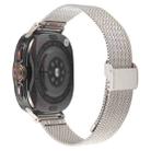 For Samsung Galaxy Watch Ultra 47mm Integrated Buckle Embossed Milanese Metal Watch Band(Starlight) - 2