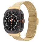 For Samsung Galaxy Watch Ultra 47mm Integrated Buckle Embossed Milanese Metal Watch Band(Gold) - 1