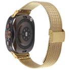 For Samsung Galaxy Watch Ultra 47mm Integrated Buckle Embossed Milanese Metal Watch Band(Gold) - 2