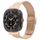 For Samsung Galaxy Watch Ultra 47mm Integrated Buckle Embossed Milanese Metal Watch Band(Rose Gold) - 1