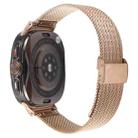 For Samsung Galaxy Watch Ultra 47mm Integrated Buckle Embossed Milanese Metal Watch Band(Rose Gold) - 2