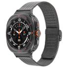 For Samsung Galaxy Watch Ultra 47mm Integrated Buckle Embossed Milanese Metal Watch Band(Black) - 1