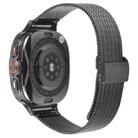 For Samsung Galaxy Watch Ultra 47mm Integrated Buckle Embossed Milanese Metal Watch Band(Black) - 2