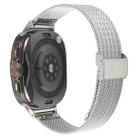 For Samsung Galaxy Watch Ultra 47mm Integrated Buckle Embossed Milanese Metal Watch Band(Silver) - 2