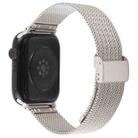 For Apple Watch 46mm / 49mm / 45mm / 44mm Integrated Buckle Embossed Thick Milanese Metal Watch Band(Starlight) - 2