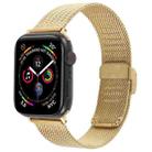 For Apple Watch 42mm / 41mm / 40mm / 38mm Integrated Buckle Embossed Thick Milanese Metal Watch Band(Gold) - 1