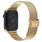 For Apple Watch 42mm / 41mm / 40mm / 38mm Integrated Buckle Embossed Thick Milanese Metal Watch Band(Gold) - 2