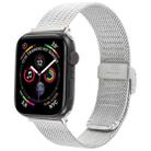 For Apple Watch 42mm / 41mm / 40mm / 38mm Integrated Buckle Embossed Thick Milanese Metal Watch Band(Silver) - 1