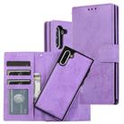 For Samsung Galaxy Note10 Retro 2 in 1 Detachable Magnetic Horizontal Flip TPU + PU Leather Case with Holder & Card Slots & Photo Frame & Wallet(Purple) - 1