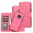For Samsung Galaxy S9 Retro 2 in 1 Detachable Magnetic Horizontal Flip TPU + PU Leather Case with Holder & Card Slots & Photo Frame & Wallet(Pink) - 1