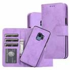 For Samsung Galaxy S9 Retro 2 in 1 Detachable Magnetic Horizontal Flip TPU + PU Leather Case with Holder & Card Slots & Photo Frame & Wallet(Purple) - 1