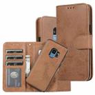 For Samsung Galaxy S9 Retro 2 in 1 Detachable Magnetic Horizontal Flip TPU + PU Leather Case with Holder & Card Slots & Photo Frame & Wallet(Brown) - 1