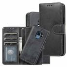 For Samsung Galaxy S9+ Retro 2 in 1 Detachable Magnetic Horizontal Flip TPU + PU Leather Case with Holder & Card Slots & Photo Frame & Wallet(Black) - 1