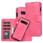 For Samsung Galaxy S10 Retro 2 in 1 Detachable Magnetic Horizontal Flip TPU + PU Leather Case with Holder & Card Slots & Photo Frame & Wallet(Pink) - 1