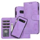 For Samsung Galaxy S10 Retro 2 in 1 Detachable Magnetic Horizontal Flip TPU + PU Leather Case with Holder & Card Slots & Photo Frame & Wallet(Purple) - 1