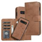 For Samsung Galaxy S10 Retro 2 in 1 Detachable Magnetic Horizontal Flip TPU + PU Leather Case with Holder & Card Slots & Photo Frame & Wallet(Brown) - 1