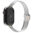 For Apple Watch 46mm / 49mm / 45mm / 44mm Integrated Buckle Embossed Slim Milanese Metal Watch Band(Silver) - 2