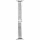 For Apple Watch 46mm / 49mm / 45mm / 44mm Integrated Buckle Embossed Slim Milanese Metal Watch Band(Silver) - 3