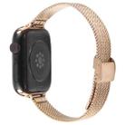 For Apple Watch 42mm / 41mm / 40mm / 38mm Integrated Buckle Embossed Slim Milanese Metal Watch Band(Rose Gold) - 2