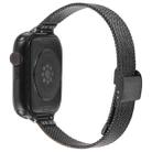 For Apple Watch 42mm / 41mm / 40mm / 38mm Integrated Buckle Embossed Slim Milanese Metal Watch Band(Black) - 2
