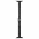 For Apple Watch 42mm / 41mm / 40mm / 38mm Integrated Buckle Embossed Slim Milanese Metal Watch Band(Black) - 3