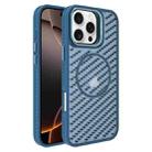 For iPhone 16 Pro Max O-Shape Hollow Cooling Lens Holder MagSafe Phone Case(Blue) - 1