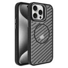 For iPhone 15 Pro O-Shape Hollow Cooling Lens Holder MagSafe Phone Case(Black) - 1