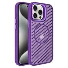 For iPhone 15 Pro O-Shape Hollow Cooling Lens Holder MagSafe Phone Case(Deep Purple) - 1