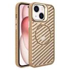 For iPhone 15 Plus O-Shape Hollow Cooling Lens Holder MagSafe Phone Case(Gold) - 1