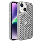 For iPhone 14 Plus O-Shape Hollow Cooling Lens Holder MagSafe Phone Case(Grey) - 1