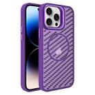 For iPhone 14 Pro Max O-Shape Hollow Cooling Lens Holder MagSafe Phone Case(Deep Purple) - 1