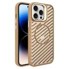 For iPhone 14 Pro Max O-Shape Hollow Cooling Lens Holder MagSafe Phone Case(Gold) - 1