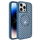 For iPhone 14 Pro Max O-Shape Hollow Cooling Lens Holder MagSafe Phone Case(Blue) - 1