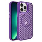 For iPhone 13 Pro Max O-Shape Hollow Cooling Lens Holder MagSafe Phone Case(Deep Purple) - 1