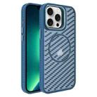 For iPhone 13 Pro Max O-Shape Hollow Cooling Lens Holder MagSafe Phone Case(Blue) - 1