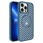 For iPhone 13 Pro O-Shape Hollow Cooling Lens Holder MagSafe Phone Case(Blue) - 1