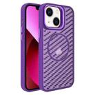 For iPhone 13 O-Shape Hollow Cooling Lens Holder MagSafe Phone Case(Deep Purple) - 1