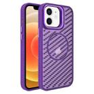 For iPhone 12 O-Shape Hollow Cooling Lens Holder MagSafe Phone Case(Deep Purple) - 1