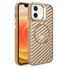 For iPhone 12 O-Shape Hollow Cooling Lens Holder MagSafe Phone Case(Gold) - 1