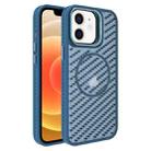 For iPhone 12 O-Shape Hollow Cooling Lens Holder MagSafe Phone Case(Blue) - 1