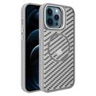 For iPhone 12 Pro Max O-Shape Hollow Cooling Lens Holder MagSafe Phone Case(Grey) - 1