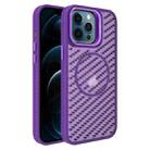 For iPhone 12 Pro Max O-Shape Hollow Cooling Lens Holder MagSafe Phone Case(Deep Purple) - 1