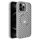 For iPhone 12 Pro O-Shape Hollow Cooling Lens Holder MagSafe Phone Case(Grey) - 1
