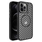 For iPhone 12 Pro O-Shape Hollow Cooling Lens Holder MagSafe Phone Case(Black) - 1