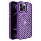 For iPhone 12 Pro O-Shape Hollow Cooling Lens Holder MagSafe Phone Case(Deep Purple) - 1