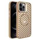 For iPhone 12 Pro O-Shape Hollow Cooling Lens Holder MagSafe Phone Case(Gold) - 1