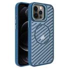 For iPhone 12 Pro O-Shape Hollow Cooling Lens Holder MagSafe Phone Case(Blue) - 1
