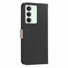 For Realme 14X 5G Splicing Color Hollow Flower Pattern RFID Leather Phone Case(Black) - 3
