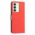 For Realme 14X 5G Splicing Color Hollow Flower Pattern RFID Leather Phone Case(Red) - 3