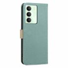 For Realme 14X 5G Splicing Color Hollow Flower Pattern RFID Leather Phone Case(Green) - 3